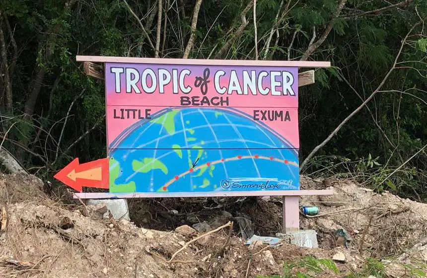 Tropic of Cancer Beach Road Sign