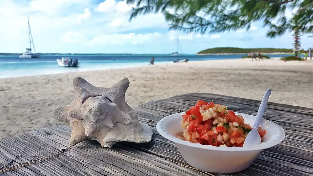 Conch Salad, Chat N' Chill, Exumas, Stocking Island, Beach Bar